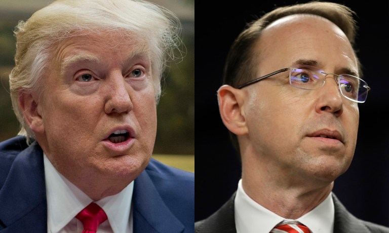 President Trump and Rod Rosenstein.