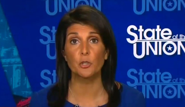 "It was not an empty threat. What we were doing is being responsible," Haley said. (Image courtesy screenshot)