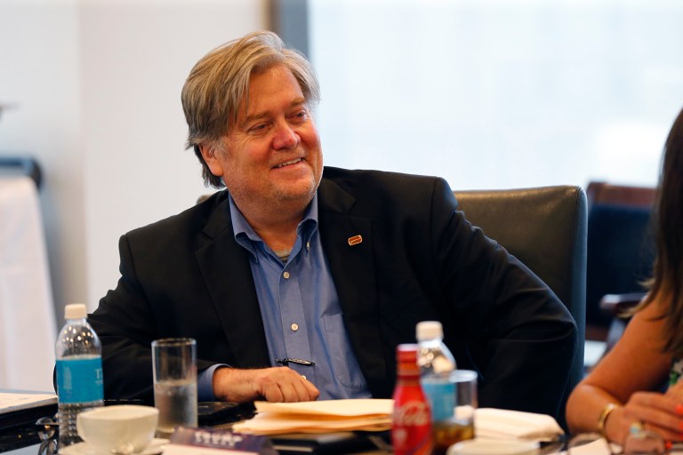 The letter details their case against Steve Bannon, including some of his past statements on minorities and his management of the right-wing publication Breitbart. (AP Photo)