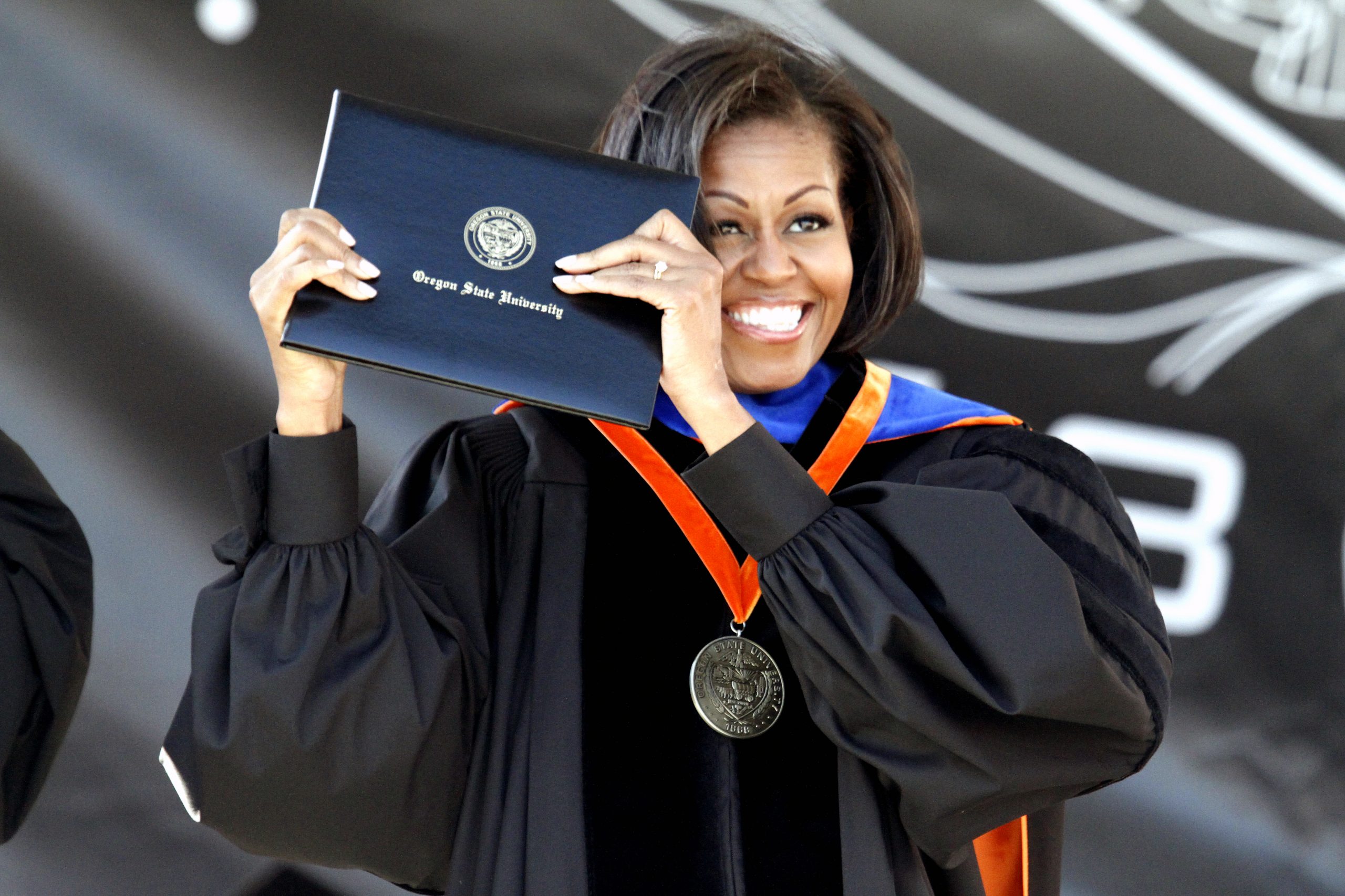 Michelle Obama speaks to graduates at Oregon State