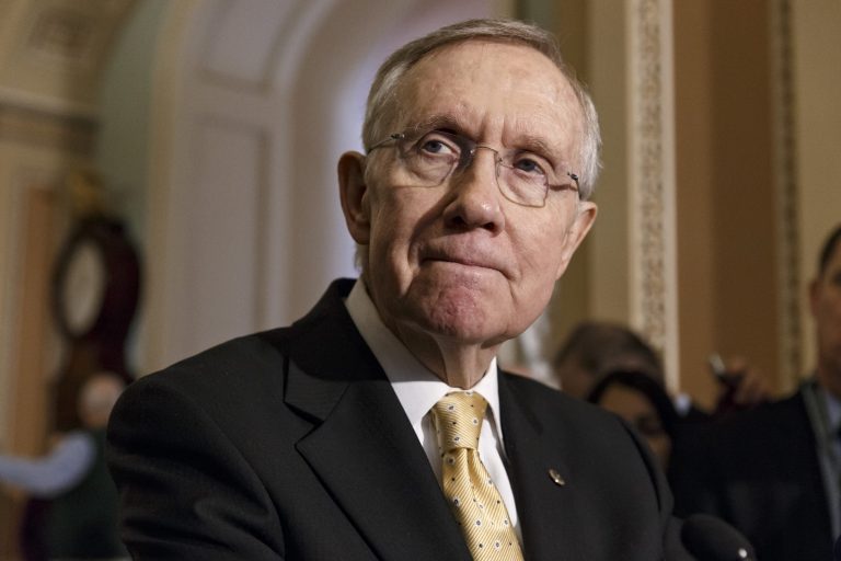 Senate Majority Leader Harry Reid, D-Nev., responds to the chamber's rejection of Justice Department nomineeÃÂ Debo Adegbile. (AP/J. Scott Applewhite)