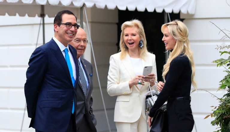Treasury Secretary Steven Mnuchin asked to use a government jet for his honeymoon with his wife to travel to Scotland, France, and Italy the beginning of the summer, prompting some interest from the Treasury Department's Office of the Inspector General. (AP Photo/Manuel Balce Ceneta)