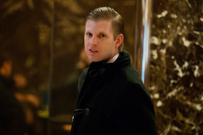 Eric Trump, son of President Trump, plans to brief the president quarterly on the Trump Organization's finances. (AP Photo/Evan Vucci)