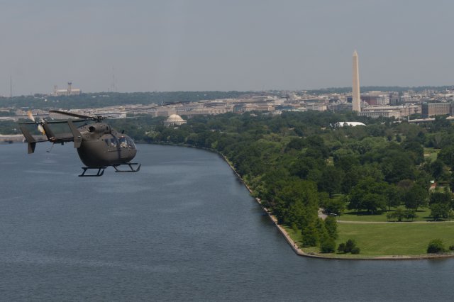 Army helicopters flew a training mission over Washington. Army Photo