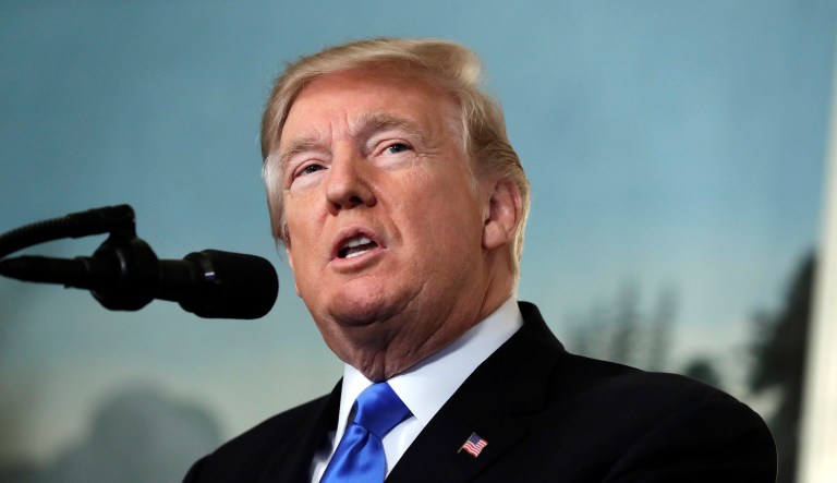 President Trump speaks in the Diplomatic Reception Room of the White House, Wednesday, Dec. 6, 2017, in Washington. Trump recognized Jerusalem as Israel's capital despite intense Arab, Muslim, and European opposition to a move that would upend decades of U.S. policy and risk potentially violent protests. (AP Photo/Evan Vucci)