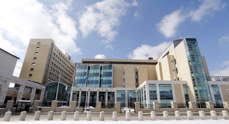 This Feb. 6, 2013, file photo shows the exterior of the Veterans Affairs hospital in Pittsburgh. (AP Photo/Keith Srakocic, File)
