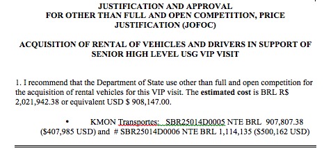 $908K for Vehicles for Biden’s World Cup Trip–On Top of $2.2M for Hotels