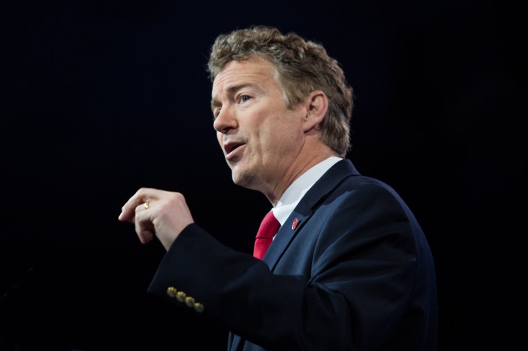 Sen. Rand Paul, R-Ky., unveiled two bills designed to limit government surveillance of Americans, including one that would effectively ban the use of drone technology in the United States. (Photo: Graeme Jennings/Examiner)