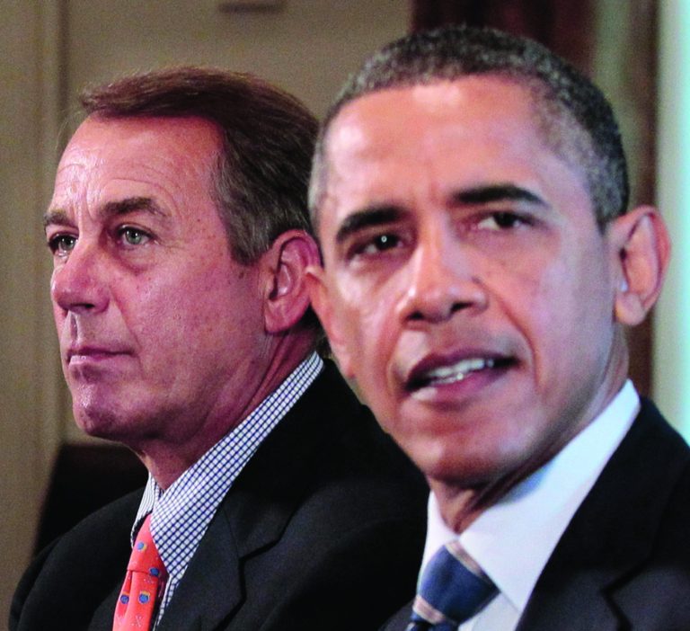 FILE - In this July 7, 2011 file photo, House Speaker John Boehner, of Ohio, listens at left as President Barack Obama speaks during a meeting with Congressional leadership to discuss the debt in the Cabinet Room of the White House in Washington. In the heated talk about deep spending cuts that will dominate Congress in the coming weeks, one thing is likely to be in short supply: details. The reason is simple. Americans embrace the general, abstract idea of reducing federal spending. Their support quickly fades, however, when specific programs are targeted. (AP Photo/Pablo Martinez Monsivais, File)