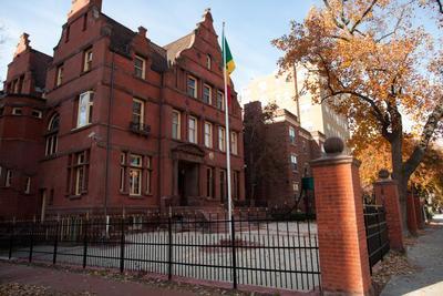 Residents protesting embassy’s front yard remodel