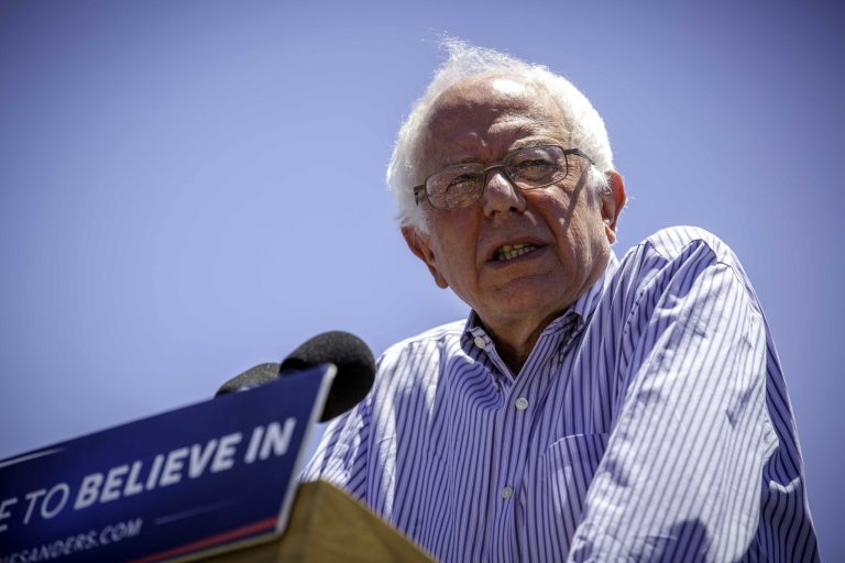 Democratic presidential candidate Bernie Sanders is using the millions of dollars he has raised over the past year to help support progressives in down-ballot races throughout the country. (Jett Loe/The Las Cruces Sun-News via AP)