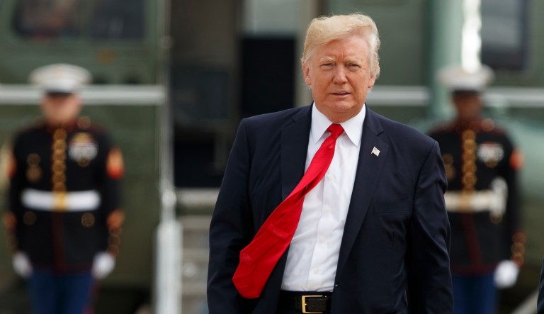 President Trump continued to wage a pitched battle against the probe into Russian meddling in the 2016 election, behavior that unsettles even his Republican allies. (AP Photo/Evan Vucci)