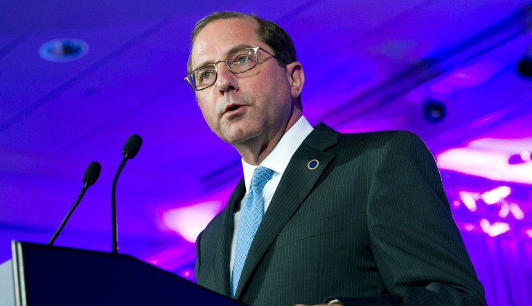 In this photo from Feb. 24, Department of Health and Human Services Secretary Alex Azar speaks in Washington, D.C. So far, Azar and the Trump administration want to leverage greater competition in the pharmaceutical market to entice lower prices. (AP Photo/Jose Luis Magana)