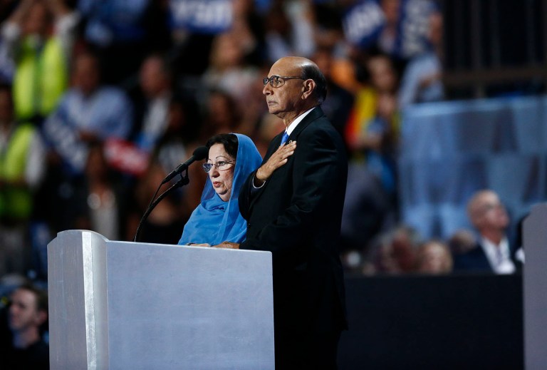Khizr Khan delivered an emotional speech at last week's Democratic National Convention, during which he publicly questioned whether Trump has ever read the U.S. Constitution. (Andrew Harrer/Bloomberg)