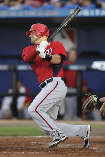 Patrick Semansky/AP
Outfielder Brett Carroll's defense has been praised by manager Davey Johnson.
