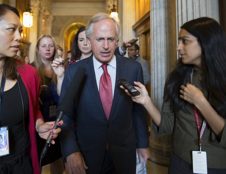 Sen. Bob Corker said Republicans and Democrats could have an agreement to end the government shutdown and raise the debt ceiling by Tuesday afternoon. He said some of the details needed to be finalized, but the basic outline of a deal is set.ÃÂ (AP Photo/J. Scott Applewhite)