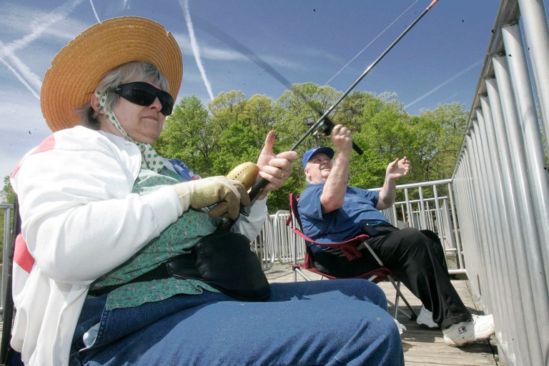 People fishing at Burke Lake Park in Fairfax (Examiner file photo)