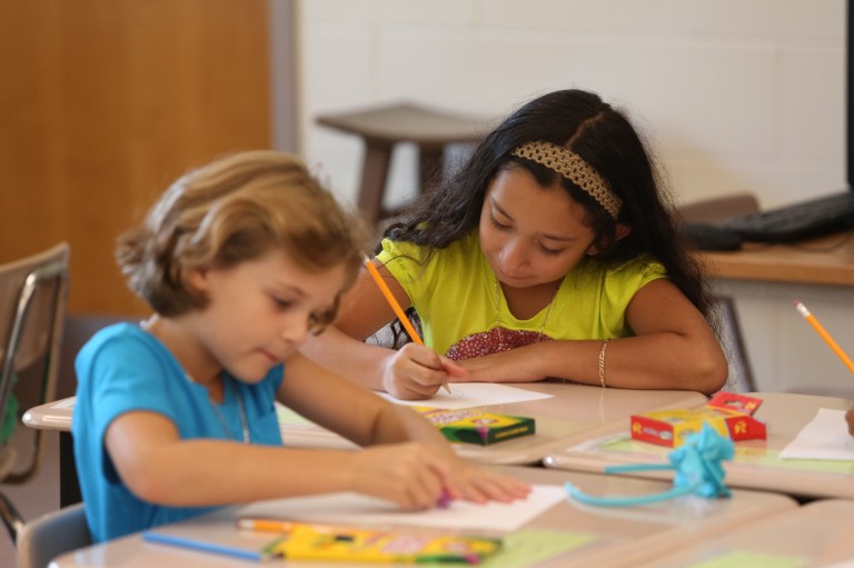 3rd grade students in class at Flora M. Singer Elementary school, Monday, August 27, 2012