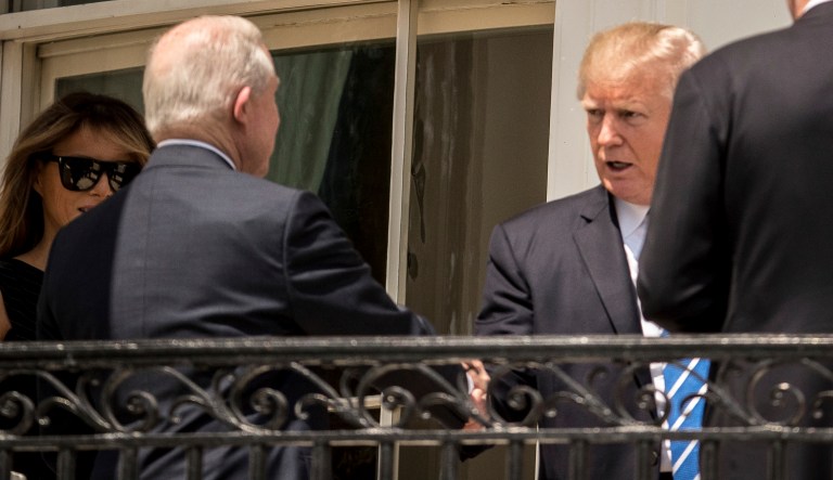 President Trump's desire to defend Sheriff Joe Arpaio was so strong he went so far as to ask Attorney General Jeff Sessions if the case against the Arizona sheriff could be dropped. (AP Photo/Andrew Harnik)