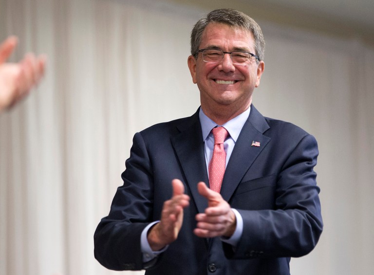 On Monday, Carter returns to his alma mater 40 years later to preside over a joint Navy and Air Force ROTC Ceremony to commission the first group of seniors to graduate ROTC since it was restored to the campus in 2012. (AP Photo/Wilfredo Le, File)