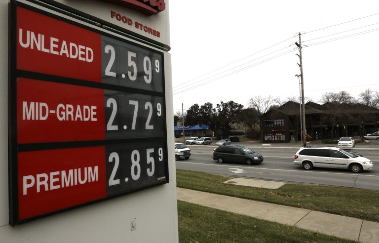 About four-fifths of Americans said they saved money at the pump this year, with more than half using that windfall to cover basic necessities and pay off debt, according to a poll released Monday. (AP Photo)