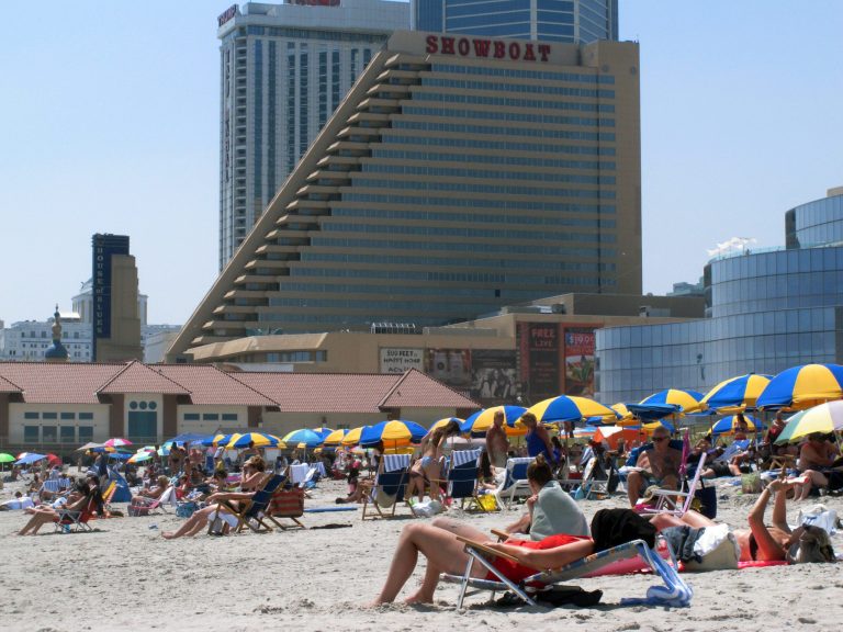 This July 23, 2014 photo shows the former Showboat Casino Hotel in Atlantic City, N.J. The casino, which closed on Aug. 31, 2014, is one of three potential locations in Atlantic City that a Florida company, Latitude 360, is considering for a $20 million non-gambling development. (AP Photo/Wayne Parry)
