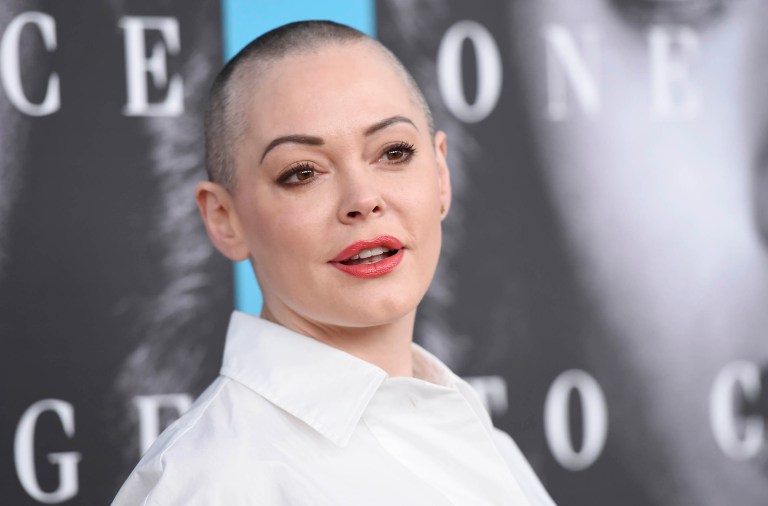 Actress Rose McGowan made the inflammatory comments in an email addressed to "CNN, FOX, CBS, ABC, NBC, Viacom, the Murdochs and Donald J. Trump." (Photo by Chris Pizzello/Invision/AP)