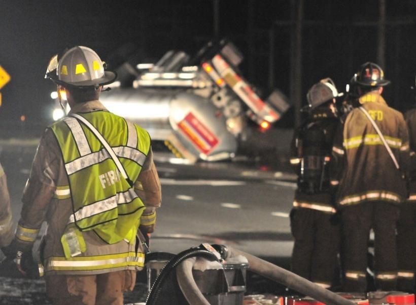 Police investigate tanker truck crash that spilled 100 gallons of fuel