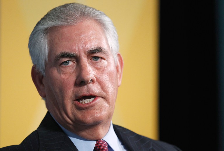 Exxon Mobil CEO Rex Tillerson, President-elect Trump's selection for the secretary of state post, has drawn early opposition from a trio of key Republicans who could band together and would only need just one more Republican on their side to block him. (AP Photo/Manuel Balce Ceneta)