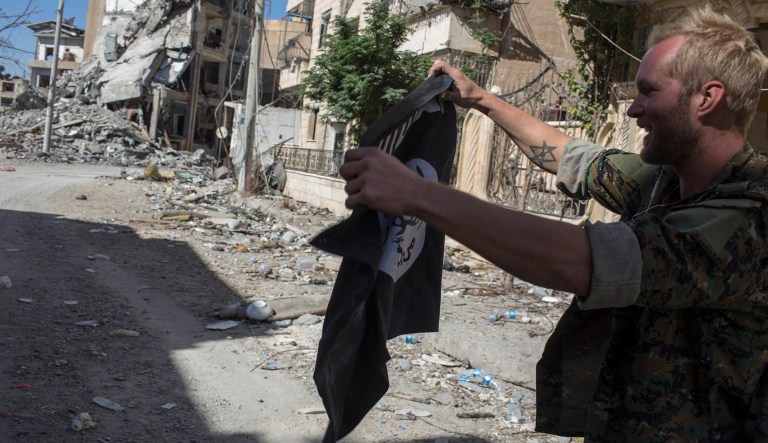 With ISIS losing territory in Syria, Iraq, Libya, and the Philippines -- and especially after the loss of Raqqa -- its Caliphate is perceived for what it is: an increasingly pathetic patchwork of gangster-run settlements under constant attack. (AP Photo/Asmaa Waguih)