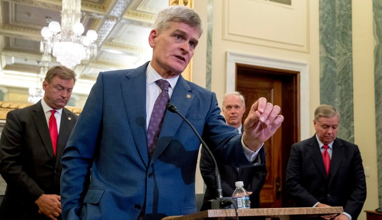Sen. Bill Cassidy, R-La., said that 48 or 49 senators support his proposal to overhaul Obamacare, introduced along with Sens. Lindsey Graham of South Carolina, Dean Heller of Nevada, and Ron Johnson of Wisconsin. (AP Photo/Andrew Harnik)