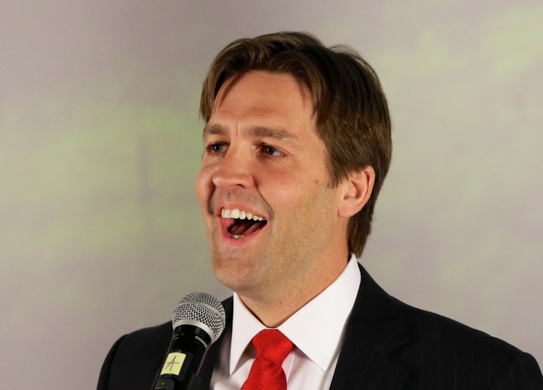 Republican Senate hopeful Ben Sasse speaks in Lincoln, Neb., Tuesday, May 13, 2014, after winning his party's primary election. (AP Photo)