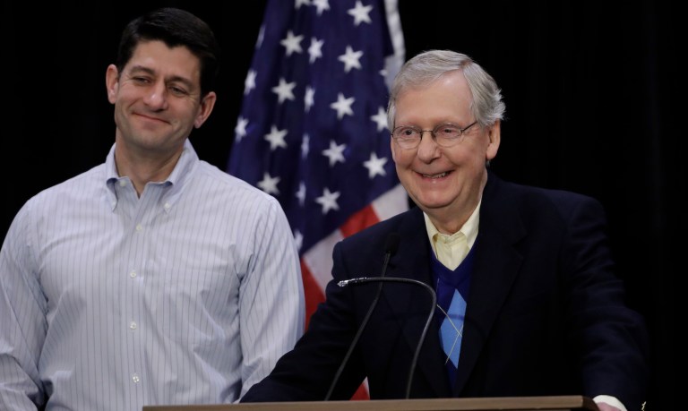 Speaker Paul Ryan and Senate Majority Leader Mitch McConnell among those meeting with Secretary Kelly. (AP Photo/Matt Rourke)