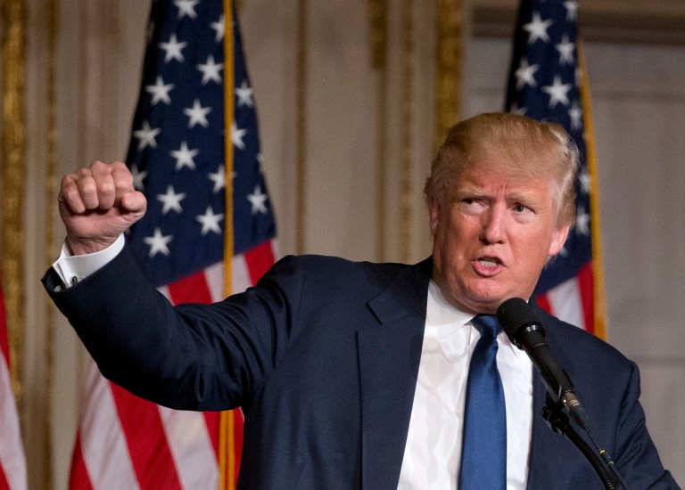 Donald Trump courts Washington as Washington plots to stop him. (AP Photo/Wilfredo Lee)