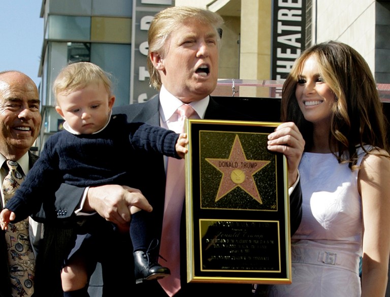 Donald Trump received his star on the Hollywood Walk of Fame in Los Angeles, Tuesday, Jan. 16, 2007. (AP Photo/Damian Dovarganes)