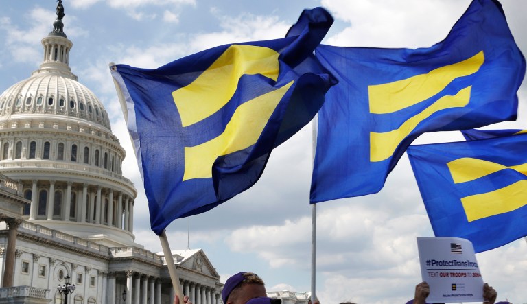 A bipartisan group of House lawmakers introduced a bill that prohibits the Defense Department and Coast Guard from ruling out service based on gender identity. (AP Photo/Jacquelyn Martin)