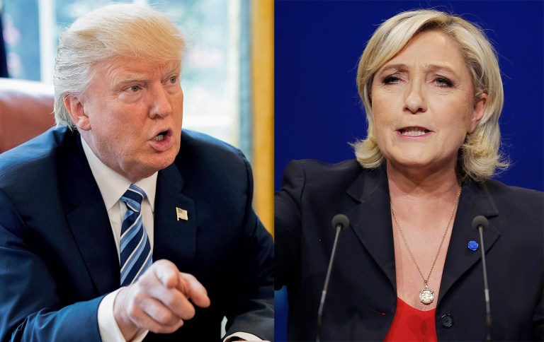 Far-right presidential candidate Marine Le Pen hasn't just been following Trump's populist playbook, she's been expanding it. (AP Photo/Andrew Harnik)