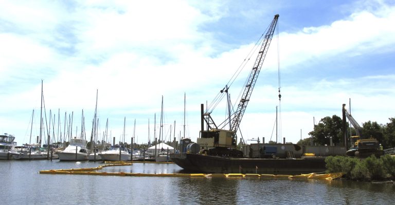 A construction project in West Pensacola, Fla., funded by oil giant BP and other companies involved in the 2010 Gulf Coast Oil Spill, is shown on May 13. (AP Photo/Melissa Nelson)