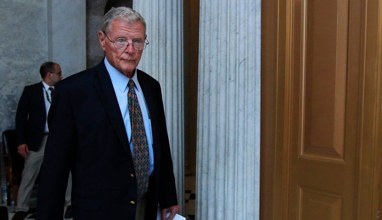 Sen. Jim Inhofe, R-Okla., discusses President Trump's infrastructure plan and how it will affect industries across America. (AP Photo/Manuel Balce Ceneta)