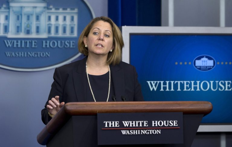Homeland Security Adviser Lisa Monaco is in Brussels this week to follow up on Belgian authorities' counterterrorism efforts, the White House announced. (AP Photo/Carolyn Kaster)