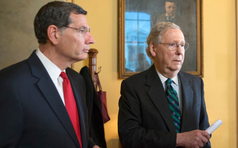 Majority Leader Mitch McConnell decided Wednesday to schedule a vote to override the veto. (AP photo/J. Scott Applewhite)