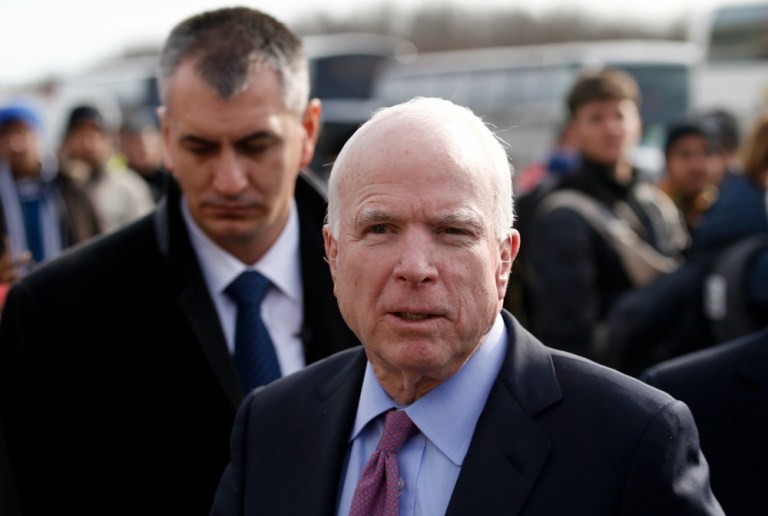 John McCain stressed that he is not advocating for Eric Fanning’s confirmation, just asking the Senate to make a decision one way or the other rather than leaving an indefinite hold in place. (AP Photo)