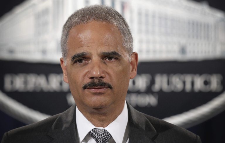 Attorney General Eric Holder makes a statement at the Justice Department in Washington, DC after visiting Ferguson, Missouri, on Thursday. (Getty images / Alex Wong)