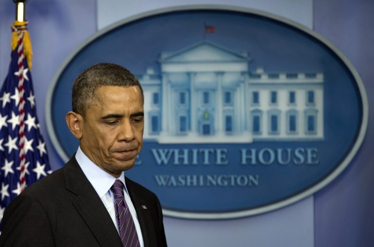President Obama arrives to speak in the briefing room of the White House in Washington on Dec. 5. (AP Photo/Carolyn Kaster)