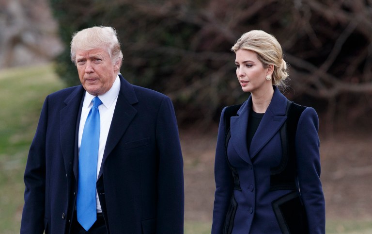 Eric Trump thinks his sister Ivanka played a big role in President Trump's decision to launch a missile strike on a Syrian air base in response to the government's use of chemical weapons on its citizens. (AP Photo/Evan Vucci)