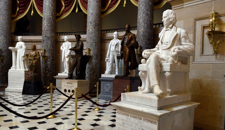 House Minority Leader Nancy Pelosi of California is calling for the removal of Confederate statues from the U.S. Capitol as the contentious debate over the appropriateness of such memorials moves to the halls of Congress. (AP Photo/Susan Walsh, File)