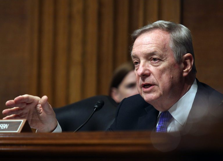 Sen. Dick Durbin, D-Ill., on Friday called on his state's governor to ban gun ownership for 