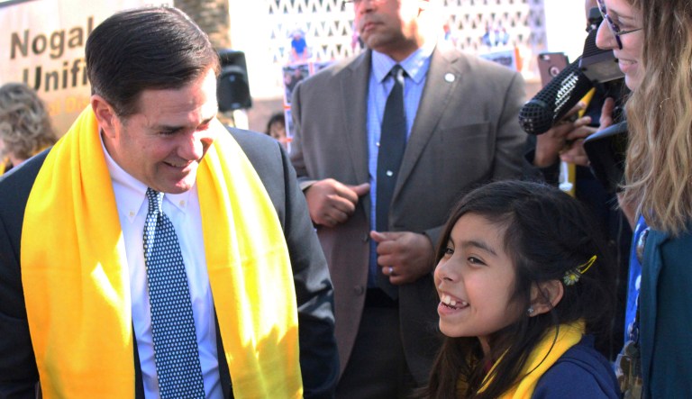 Gov. Ducey said he sees his state's educational progress as a major factor in improving the economy and access to jobs for people. (AP Photo/Bob Christie)