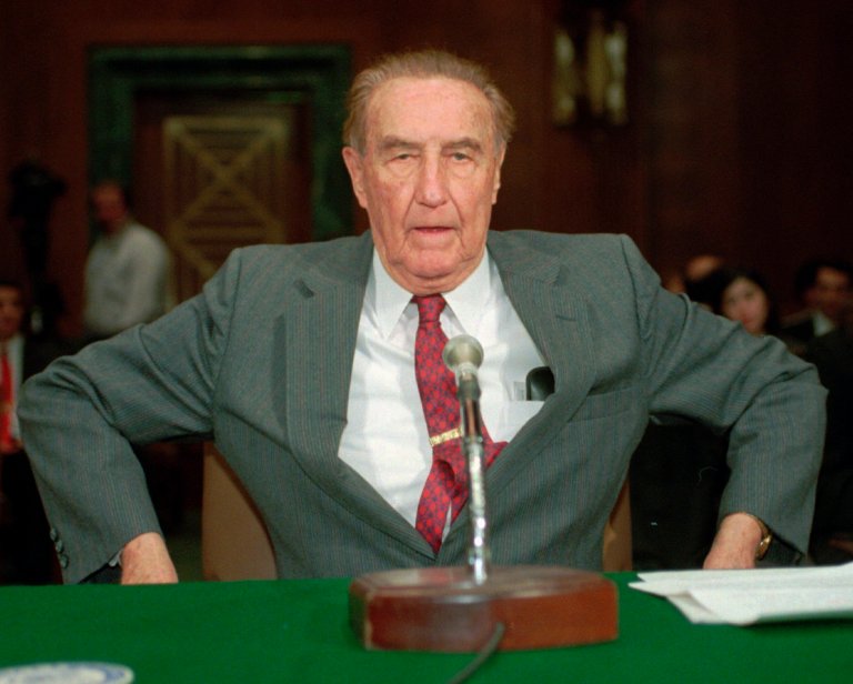 FILE - In this Jan. 17, 1995 file photo, Senate Judiciary Committee Chairman Sen. Strom Thurmond, R-S.C., takes his seat prior to a hearing of the committee's Balanced Budget subcommittee on Capitol Hill. South Carolina Republican Party Chairman Matt Moore goal in next yearÃ?s elections is to flip almost all many state offices and councils to majority Republican control, completing a transformation that started nearly 50 years ago when Strom Thurmond went on statewide television and announced he was switching from a Democrat to a Republican. (AP Photo/John Duricka)
