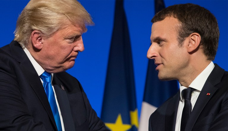 Portraying President Trump's handshake with Emmanuel Macron as a significant issue is to treat the presidency like celebrity. (AP Photo/Carolyn Kaster)